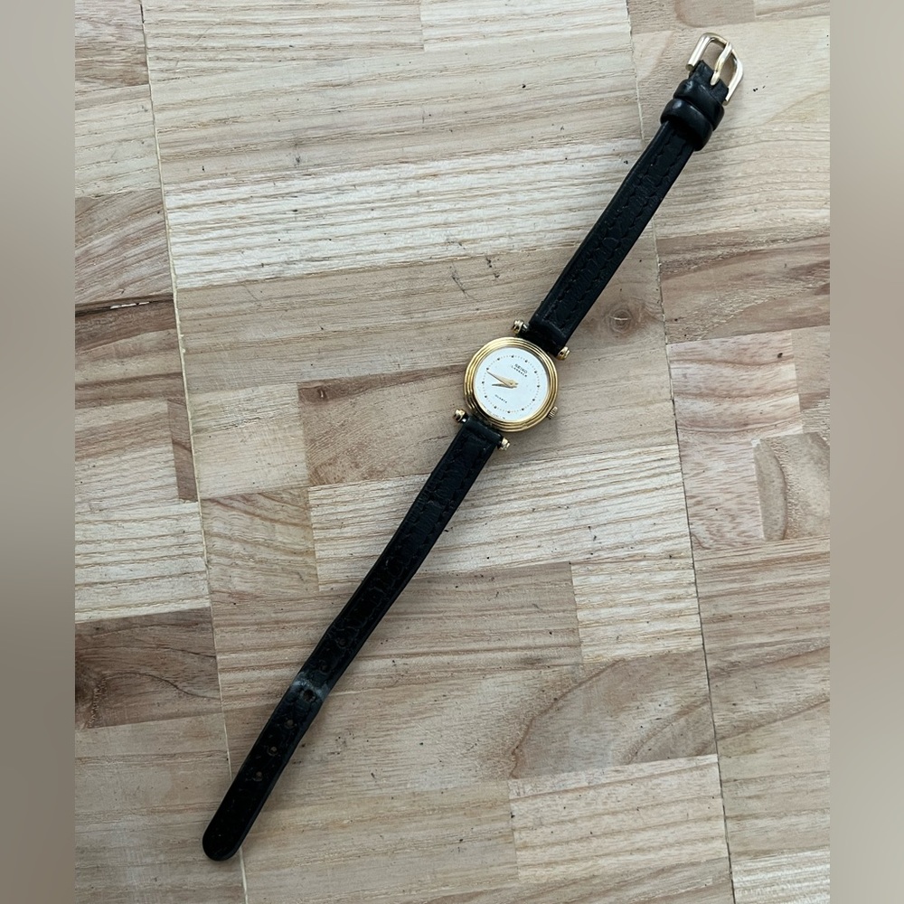 Seiko Lassale Rare Ladies Watch Vintage Stainless Dial Gold-Tone Case Leather - Picture 8 of 16